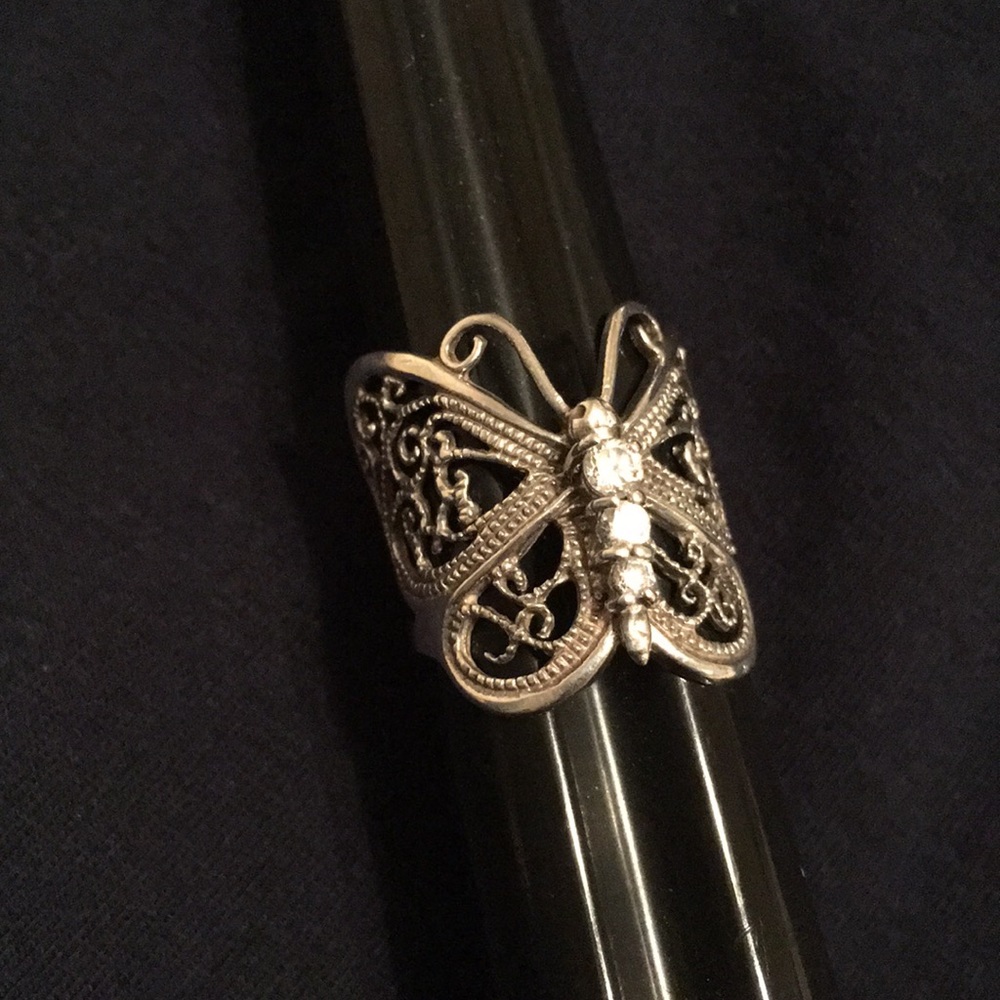 Sterling butterfly ring